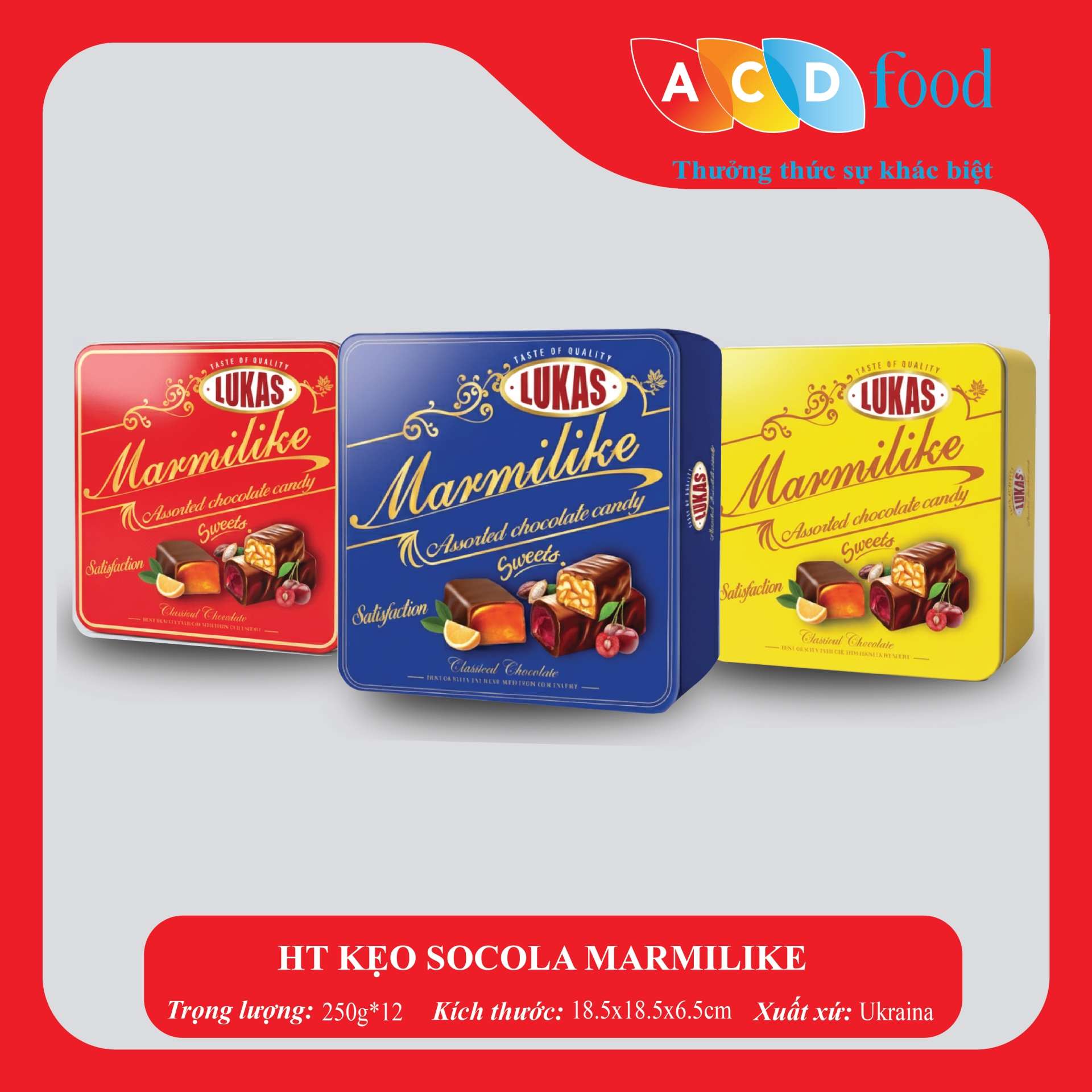 HỘP THIẾC KẸO SOCOLA MARMILIKE